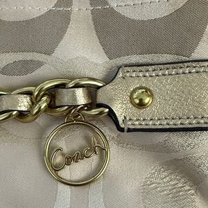 Coach Beige and Gold Shoulder Bag